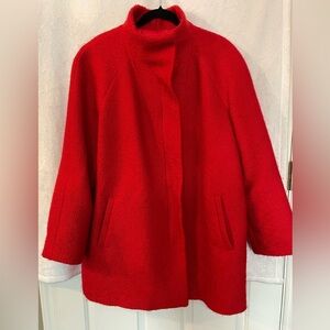 TALBOTS BRIGHT RED WOOL COAT JACKET Size 14